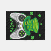 Videospiel-Controller Shamrock-Gamer St. Patrick's Fleecedecke (Vorderseite (Horizontal))