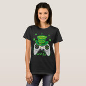 Videospiel-Controller Shamrock Gamer St. Patrickst T-Shirt (Vorne ganz)