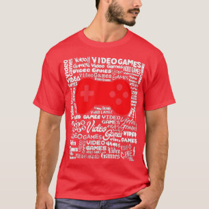 Videospiel-Controller-Text-Wortwolke Coole Kunst T-Shirt