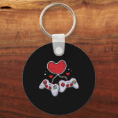 Videospiel Controller Valentinstag Cool Gaming G Schlüsselanhänger (Vorderseite)