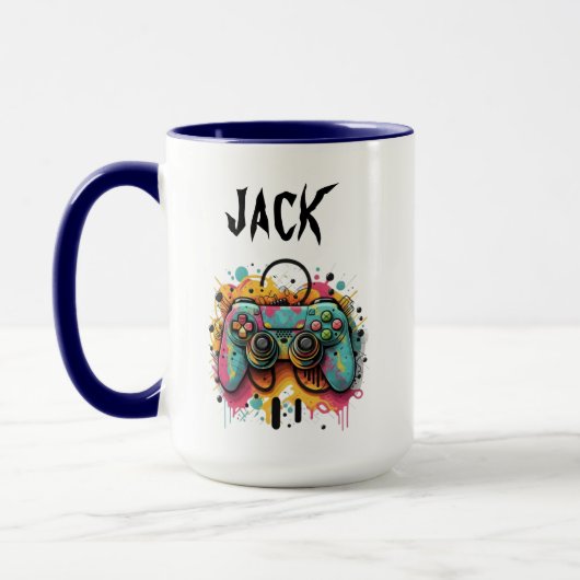 Videospiel-Controller Wasserfarbe | Cool Gaming Tasse (Links)