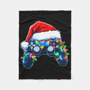Videospiel-Controller Weihnachten Santa Hut Gamer  Fleecedecke