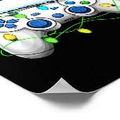 Videospiel-Controller Weihnachten Santa Hut Gamer Poster (Ecke)
