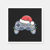 Videospiel-Controller Weihnachten Santa Hut Gamer Serviette (Vorderseite)