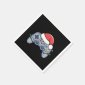Videospiel-Controller Weihnachten Santa Hut Gamer Serviette (Ecke)
