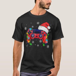 Videospiel-Controller Weihnachten Santa Hut Gamer  T-Shirt