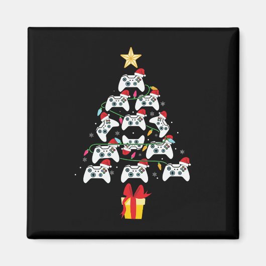 Videospiel-Controller-Weihnachtsbaum Xmas-Junge-Mä Magnet (Vorne)