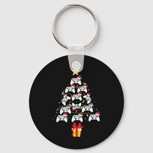 Videospiel-Controller-Weihnachtsbaum Xmas Junge Mä Schlüsselanhänger (Vorderseite)