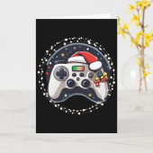 Videospiel-Controller Weihnachtsmannhut Weihnachte Karte (Gelbe Blume)
