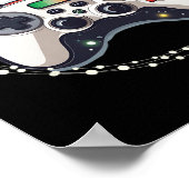 Videospiel-Controller Weihnachtsmannhut Weihnachte Poster (Ecke)