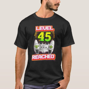 Videospiel der Stufe 45 erreicht Gamer 45. Geburts T-Shirt
