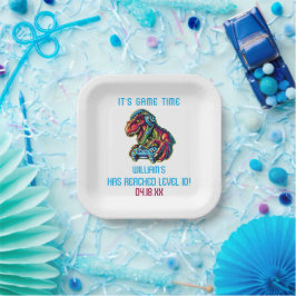 Videospiel Dinosaurier Gaming Geburtstagsparty Pappteller