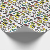 Videospiel, doodles Set Geschenkpapier (Ecke)