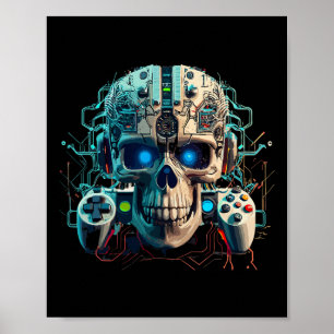 Videospiel Gamer Amorphe Kreatur - Schädelspiel C Poster