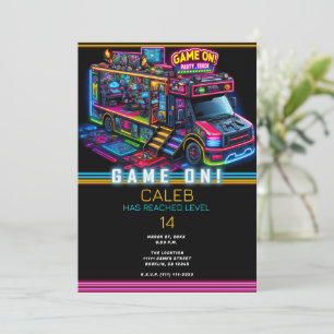 Videospiel-Gaming-Lkw-Bus-Gamer-Geburtstagsfeier Einladung
