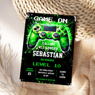 Videospiel-Gaming-Party-Gamer-Boy-Geburtstag Einladung