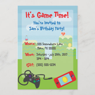 Videospiel Geburtstag Einladung