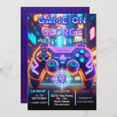 Videospiel Geburtstag Einladung (Vorne/Hinten)