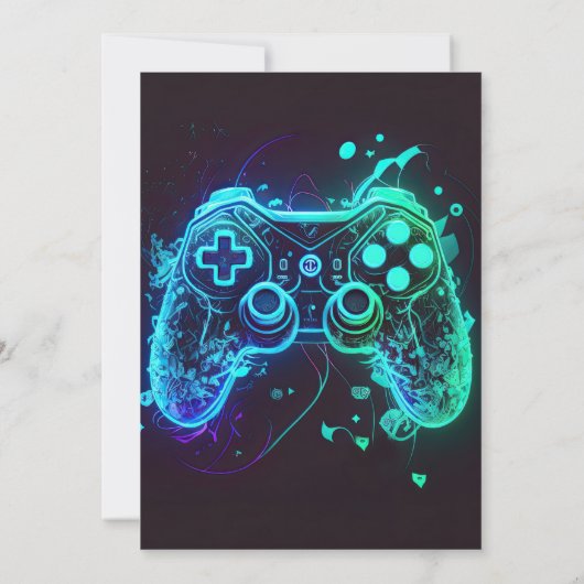 Videospiel Geburtstag Einladung Arcade Einladung (Rückseite)