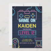 Videospiel Geburtstag Einladung Arcade Einladung (Vorderseite)
