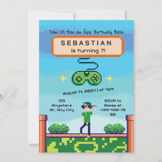 Videospiel Geburtstagseinladung Einladung