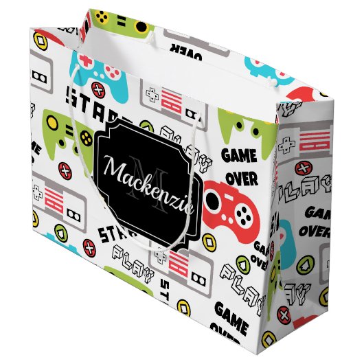 Videospiel Große Geschenktüte (Rückseite Schrägansicht)