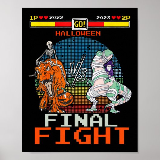 Videospiel Halloween T-rex Skeleton Mummy - Final Poster (Vorne)