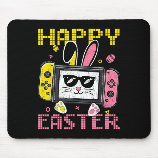 Videospiel-Hasen-Eier Frohen Ostertag Controller Mousepad (Vorne)