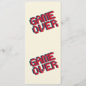 Videospiel-Hochzeit Menükarte (Rückseite)