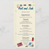 Videospiel-Hochzeit Menükarte (Vorne/Hinten)