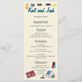 Videospiel-Hochzeit Menükarte