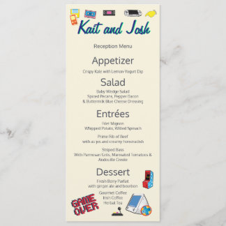 Videospiel-Hochzeit Menükarte