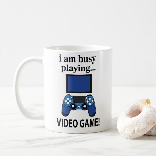 Videospiel Ich bin beschäftigt Videospiel zu spiel Kaffeetasse (Mit Donut)
