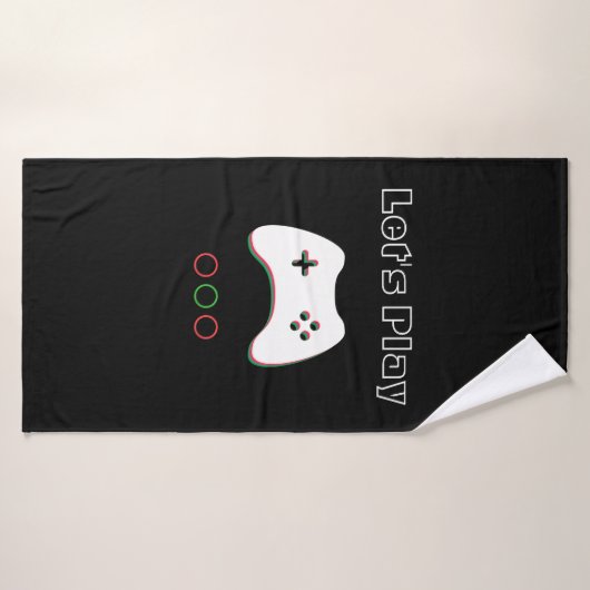 Videospiel-Kontrolleur, ließ uns spielen, rote u. Badehandtuch (Badehandtuch)