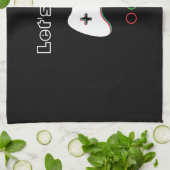 Videospiel-Kontrolleur, ließ uns spielen, rote u. Geschirrtuch (Gefaltet)