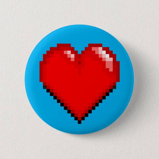 Videospiel Leben Herz - Pixel Herz Button (Vorderseite)