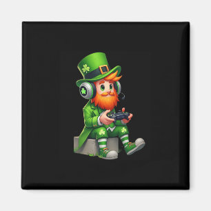 Videospiel Leprechaun St Patricks Day Gamer Kinder Magnet