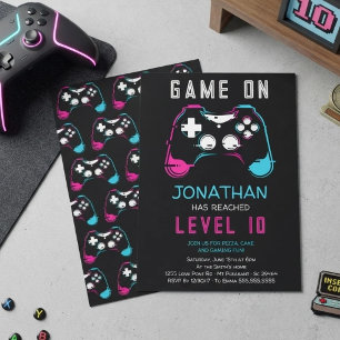 Videospiel Level Up Gamer Geburtstagsfeier Einladu Einladung