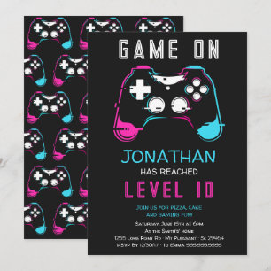 Videospiel Level Up Gamer Geburtstagsfeier Einladu Einladung