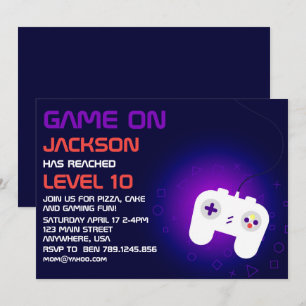 Videospiel Level Up Gamer Geburtstagsfeier Einladung