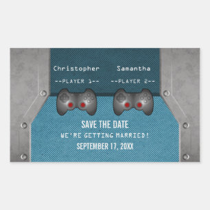 Videospiel Merkblatt-Aufkleber, Blau Rechteckiger Aufkleber
