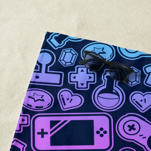 Videospiel-Muster-Retro Farbbadetuch Strandtuch (Beispiel)