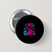 Videospiel Nerd E Sport Gaming Mädchen Gamer Gesch Button (Vorne & Hinten)