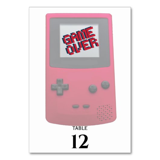 Videospiel-NERD Hochzeit Tischnummer (Vorderseite)