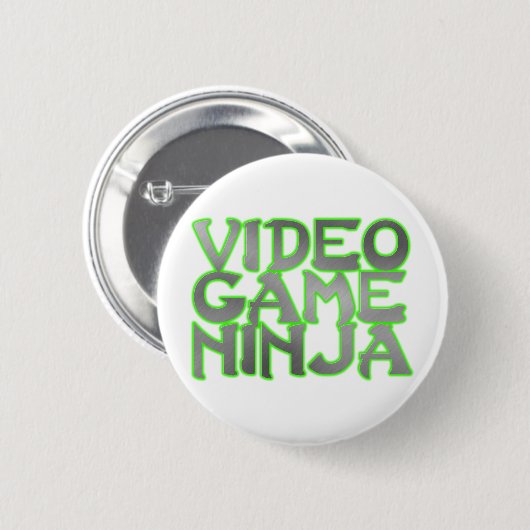 VIDEOSPIEL NINJA (Grün) Button (Vorne & Hinten)