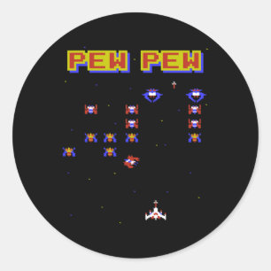 Videospiel Old School Game 80er Retro-Gaming-Spiel Runder Aufkleber