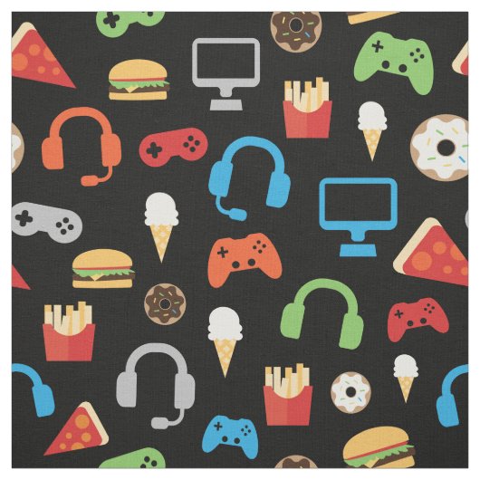 Videospiel-Party scherzt Gamer-Imbiss-Muster Stoff (Muster)