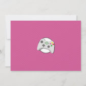 Videospiel-Party-Spiel-Rosa-Foto-Mädchen-Spiel Einladung (Rückseite)