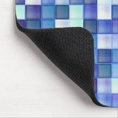 Videospiel-Pixel Blaues Quadratmuster Mousepad (Ecke)