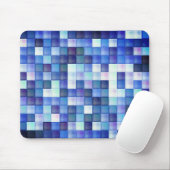 Videospiel-Pixel Blaues Quadratmuster Mousepad (Mit Mouse)